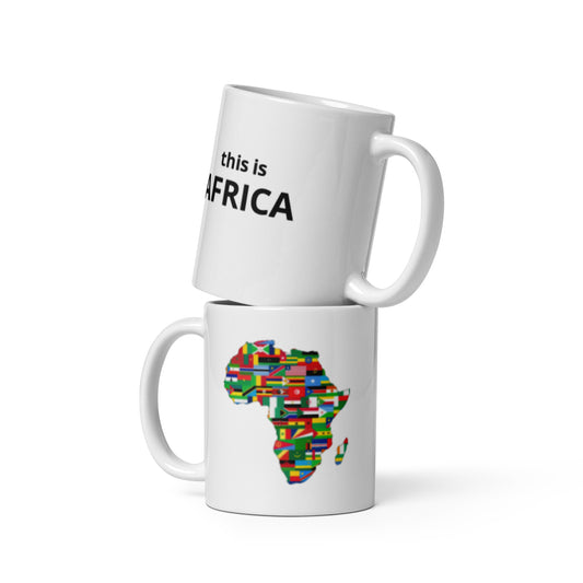 This is Africa White glossy mug