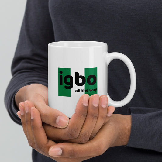 Igbo all the way White glossy mug